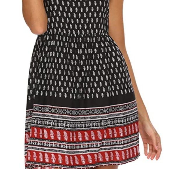 Sleeveless Ethnic Boho Knee Length Summer Casual Dress - Picture 3 of 4